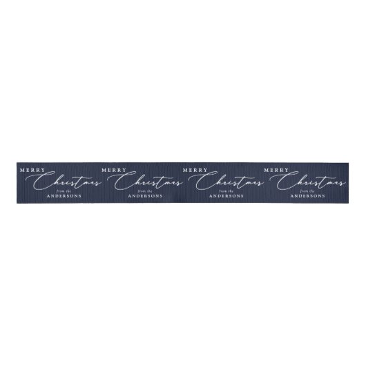 Personalized Name Merry Christmas Elegant Script Grosgrain Lint (Voorkant)