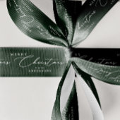 Personalized Name Merry Christmas Elegant Script Grosgrain Lint