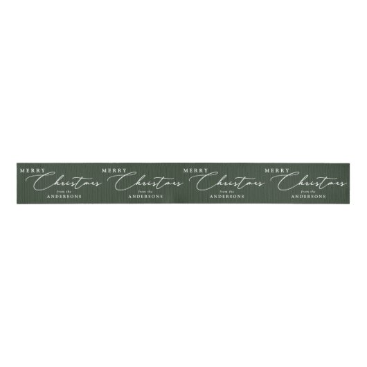 Personalized Name Merry Christmas Elegant Script Grosgrain Lint (Voorkant)