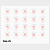 Personalized Name Merry Christmas Flower Ronde Sticker (Vel)