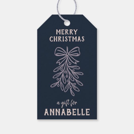 Personalized Name Merry Christmas Mistletoe Cadeaulabel