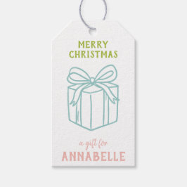 Personalized Name Merry Christmas Present Cadeaulabel