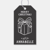Personalized Name Merry Christmas Present Cadeaulabel (Voorkant)