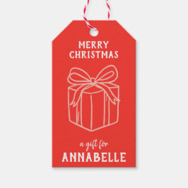 Personalized Name Merry Christmas Present Cadeaulabel