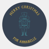 Personalized Name Merry Christmas Prince Ronde Sticker (Voorkant)