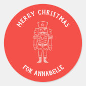 Personalized Name Merry Christmas Prince Ronde Sticker (Voorkant)