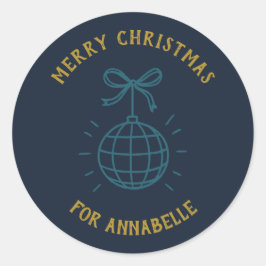 Personalized Name Merry Christmas Ronde Sticker