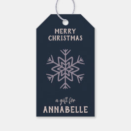 Personalized Name Merry Christmas Snowflake Cadeaulabel