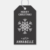 Personalized Name Merry Christmas Snowflake Cadeaulabel (Voorkant)