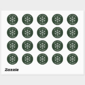 Personalized Name Merry Christmas Snowflake Ronde Sticker (Vel)