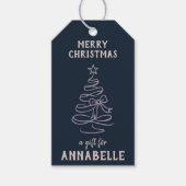 Personalized Name Merry Christmas Tree Cadeaulabel (Voorkant)
