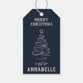Personalized Name Merry Christmas Tree Cadeaulabel