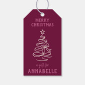 Personalized Name Merry Christmas Tree Cadeaulabel (Voorkant)
