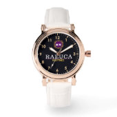 Personalized name minimal purple monogram horloge (Voorkant)