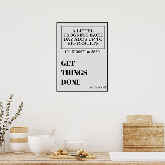 PERSONALIZED NAME MODERN MINIMAL GET THINGS DONE  POSTER (Keuken)