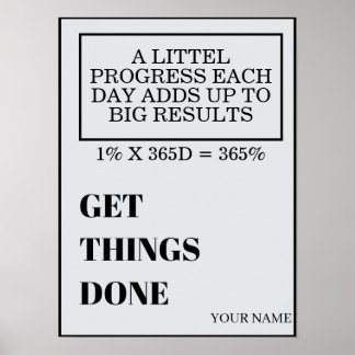 PERSONALIZED NAME MODERN MINIMAL GET THINGS DONE POSTER
