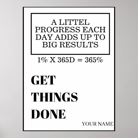 PERSONALIZED NAME MODERN MINIMAL GET THINGS DONE POSTER (Voorkant)