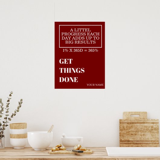 PERSONALIZED NAME MODERN MINIMAL GET THINGS DONE POSTER (Keuken)