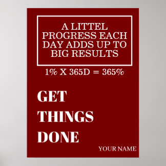 PERSONALIZED NAME MODERN MINIMAL GET THINGS DONE POSTER