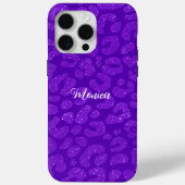 Personalized Name Modern Stylish Glitter purple Case-Mate iPhone Case (Achterkant)
