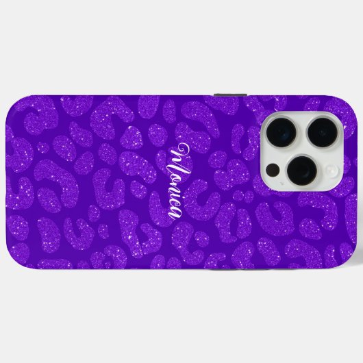 Personalized Name Modern Stylish  Purple Glitter  Case-Mate iPhone Case (Achterkant (horizontaal))