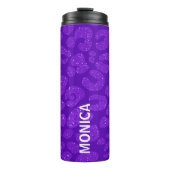 Personalized Name Modern Stylish Purple Glitter  Thermosbeker (Voorkant)