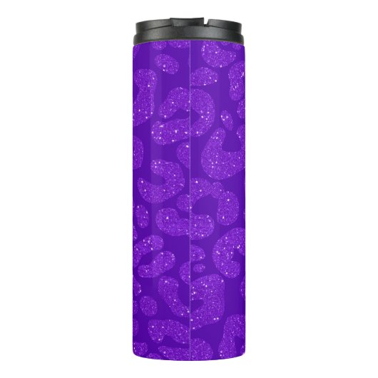 Personalized Name Modern Stylish Purple Glitter  Thermosbeker (Achterkant)