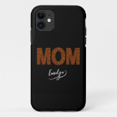 Personalized name mom elegant brown glitter Case-Mate iPhone case (Achterkant)