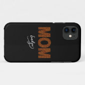 Personalized name mom elegant brown glitter Case-Mate iPhone case (Achterkant (horizontaal))