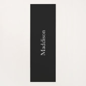 Personalized Name Monogram Black Charcoal Gray Yogamat (Achterkant)