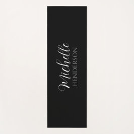 Personalized Name Monogram Black Yogamat