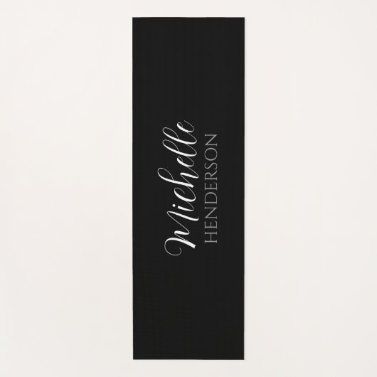 Personalized Name Monogram Black Yogamat (Voorkant)