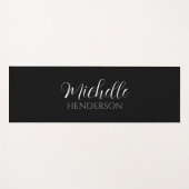 Personalized Name Monogram Black Yogamat (Voorkant (horizontaal))