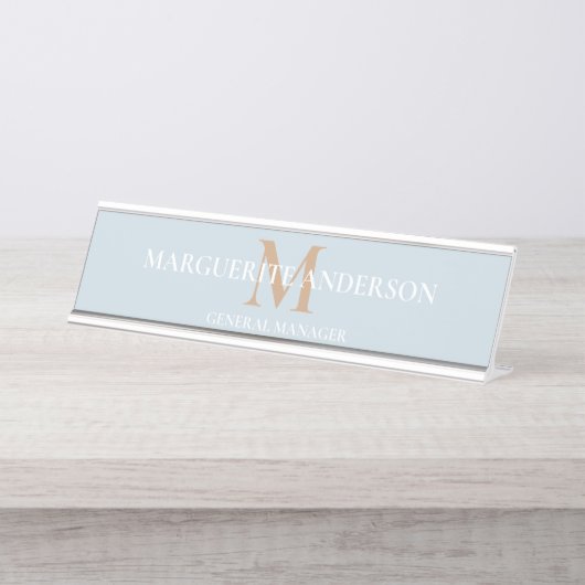 Personalized Name Monogram Bureau Naambordje (Voorkant)