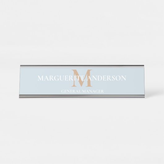 Personalized Name Monogram Bureau Naambordje (Voorkant)