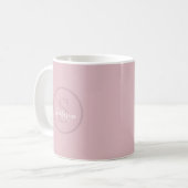 Personalized Name Monogram Dusty Rose Koffiemok (Voorkant links)