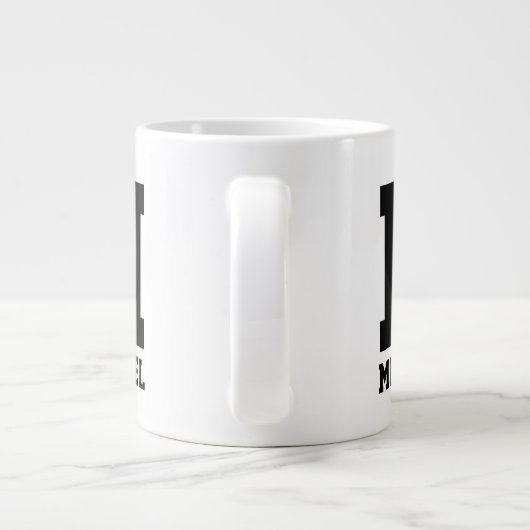 Personalized name monogram extra breed grote koffiekop (Achterkant)