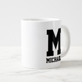 Personalized name monogram extra breed grote koffiekop (Voorkant rechts)