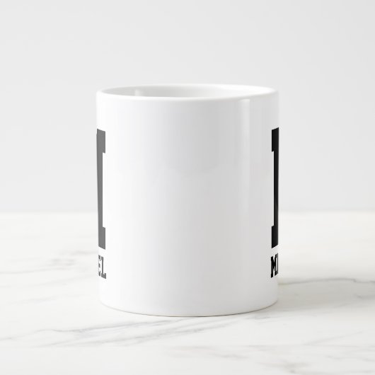 Personalized name monogram extra breed grote koffiekop (Voorkant)