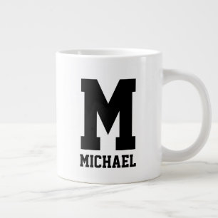 Personalized name monogram extra breed grote koffiekop