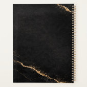 Personalized Name Monogram Golden Black Planner (Achterkant)