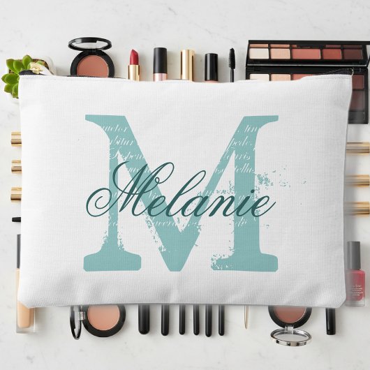 Personalized name monogram large cosmetic bags etui