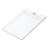 Personalized Name Monogram Numbered List Notepad Notitieblok (Schuin)
