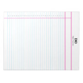 Personalized Name Monogram Numbered List Notepad Notitieblok (Voorkant)
