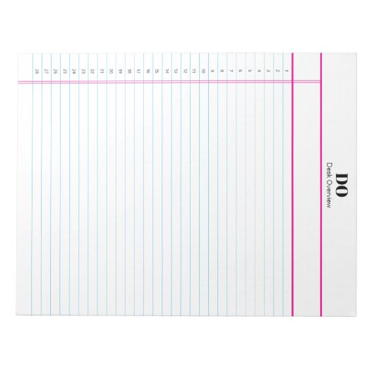Personalized Name Monogram Numbered List Notepad Notitieblok (Voorkant)