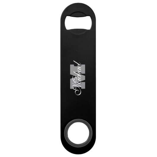 Personalized name monogram Pro Speed bottle opener Flessenopener (Voorkant)