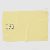 Personalized Name Monogram Soft Yellow Black Yoga Golfhanddoek (Horizontaal)