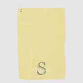 Personalized Name Monogram Soft Yellow Black Yoga Golfhanddoek (Voorkant)