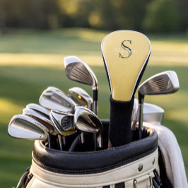 Personalized Name Monogram Soft Yellow Black Yoga Golfheadcover