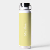 Personalized Name Monogram Soft Yellow Black Yoga Waterfles (Achterkant)